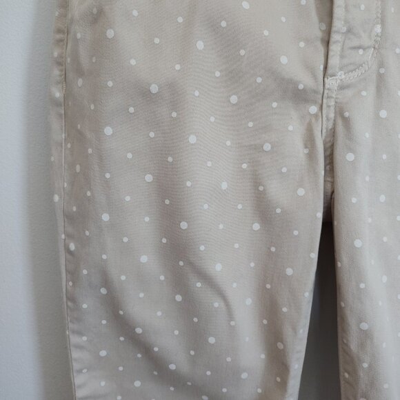 Ladies Petite SZ 2P NYDJ Beige Polka-Dot Ankle Pants - Picture 4 of 5